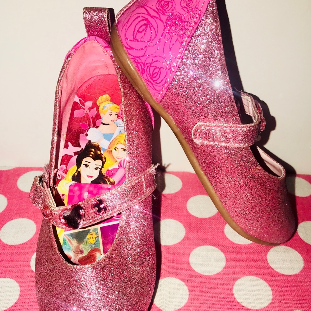 Disney Princess Pink Sparkle Ballerina Flats Sz8